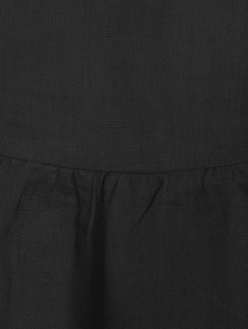 Linen A-Line Short-Sleeve Dress