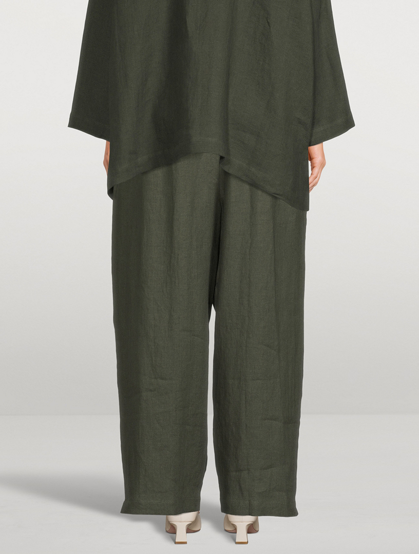 Japanese Wide-Leg Linen Trousers