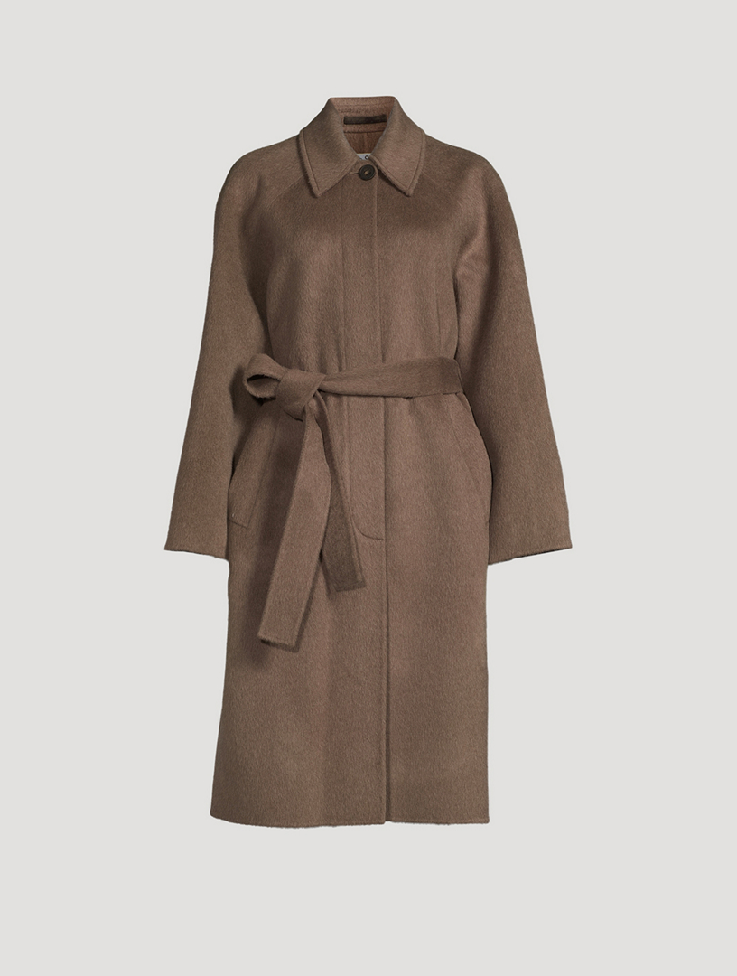 Acne studios belted wool coat online