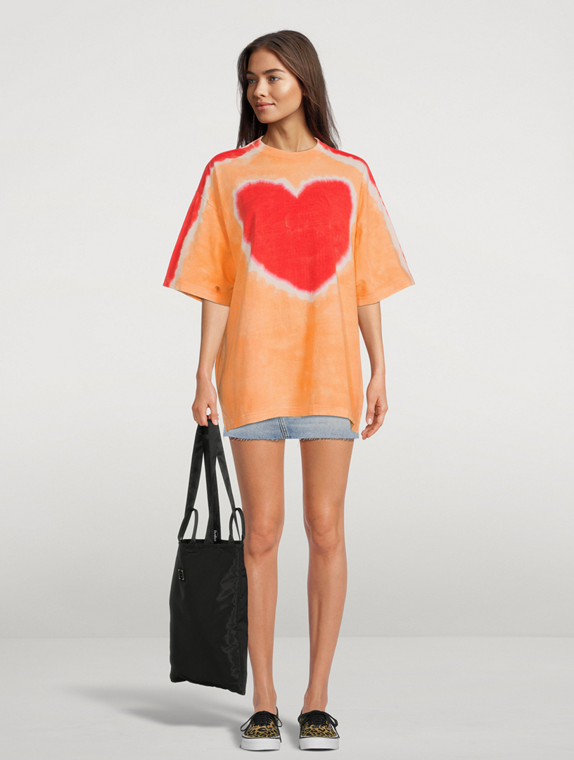 ACNE STUDIOS Cotton T-Shirt With Tie-Dye Heart | Holt Renfrew