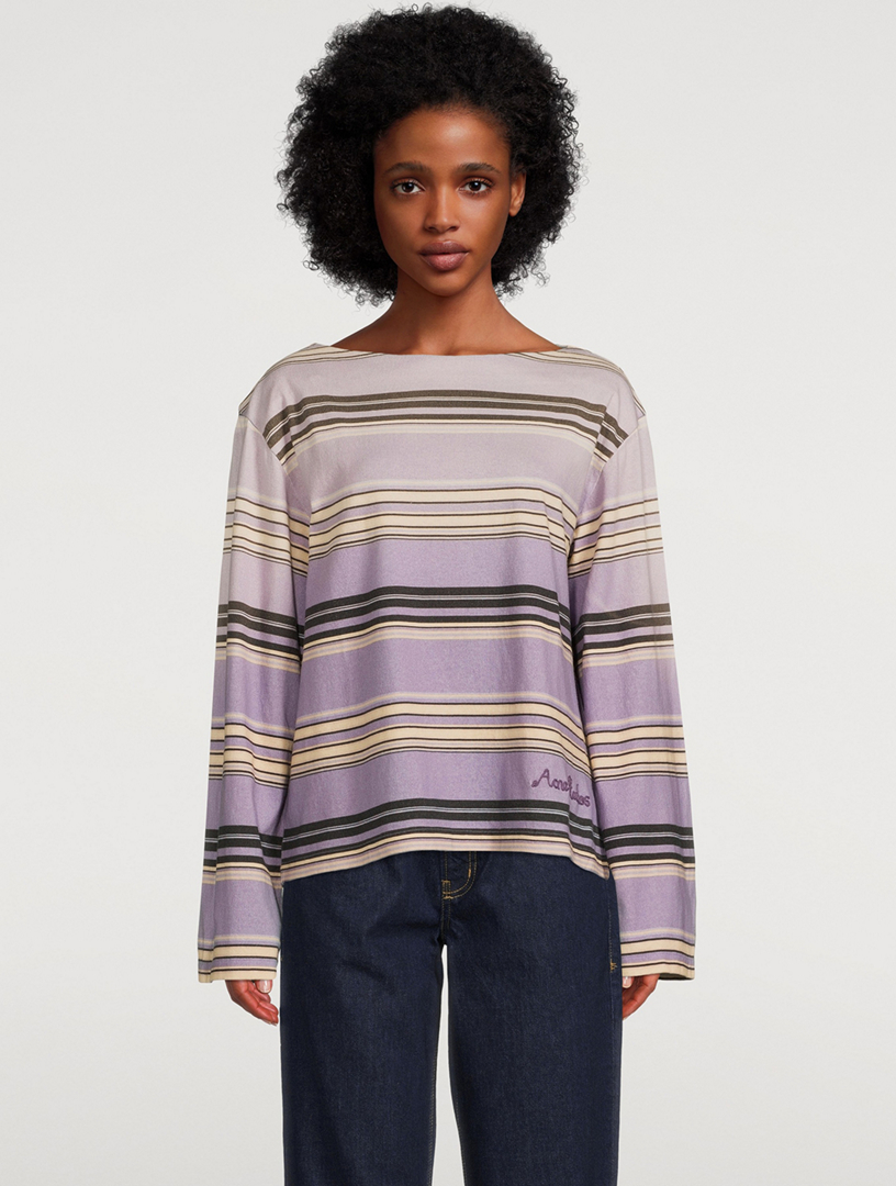 Long-Sleeve T-Shirt In Stripe Print