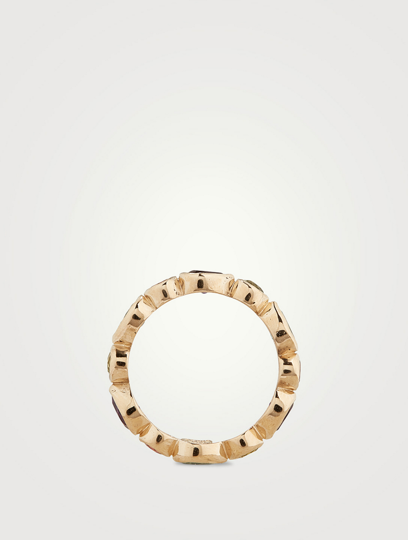 Classique Linéa 14K Gold Eternity Ring With Multicolour Stones