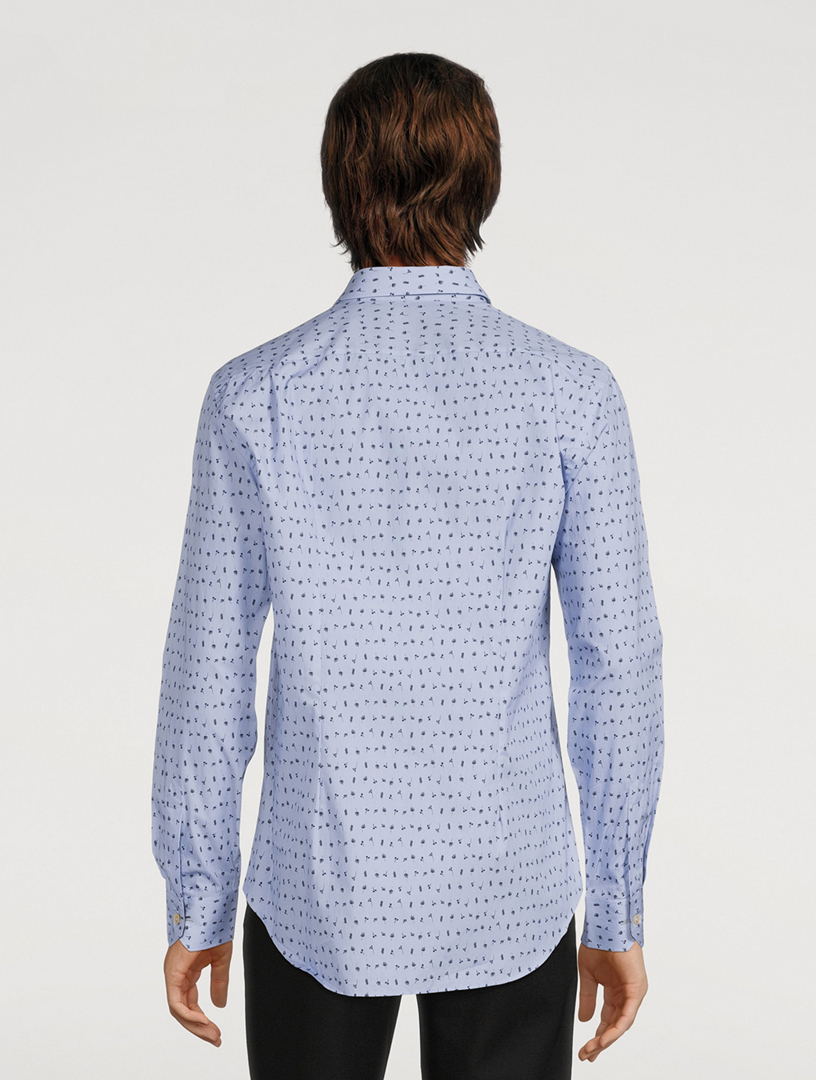 Cotton Tailored Shirt Small Floral Print