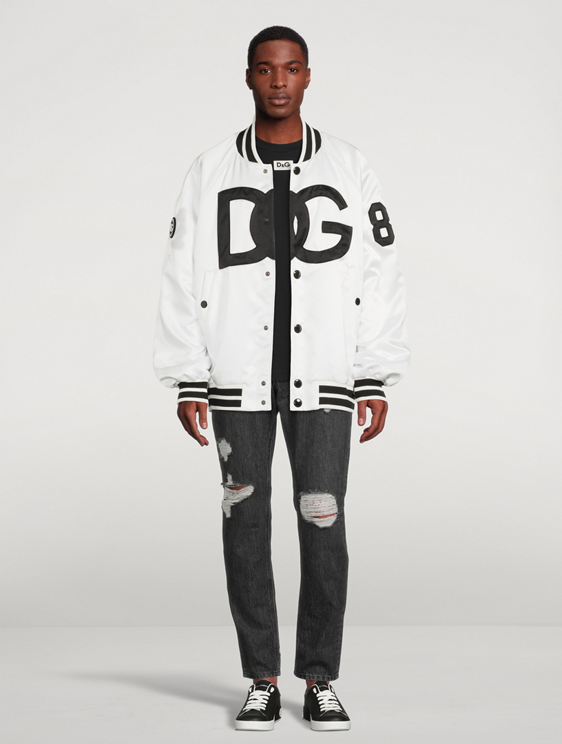 DOLCE&GABBANA D&G ホワイト レザージャケット D&G - 正規品 D&G 本革 レザージャケット ライダース 42 ホワイト 白