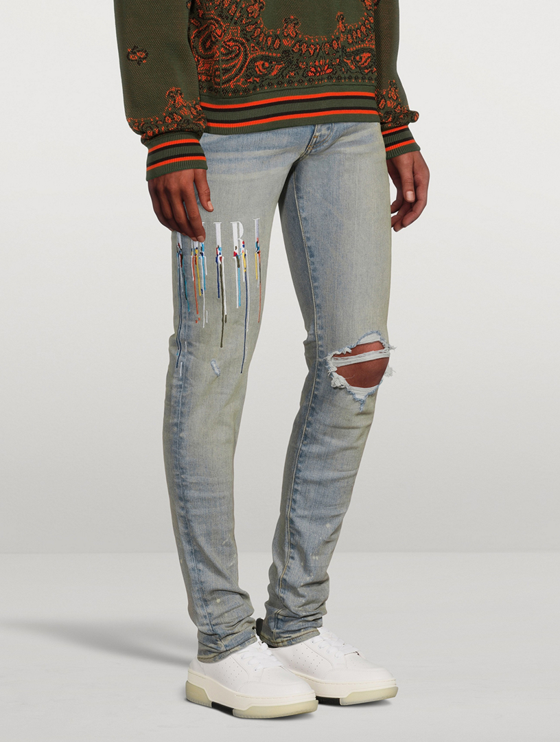 Amiri jeans glitter store stripe