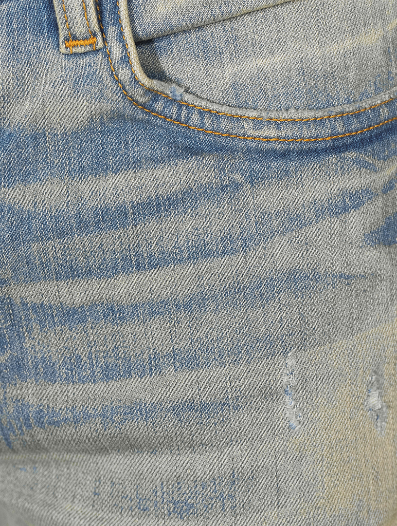 Blue Paint Drip Core Logo Jeans