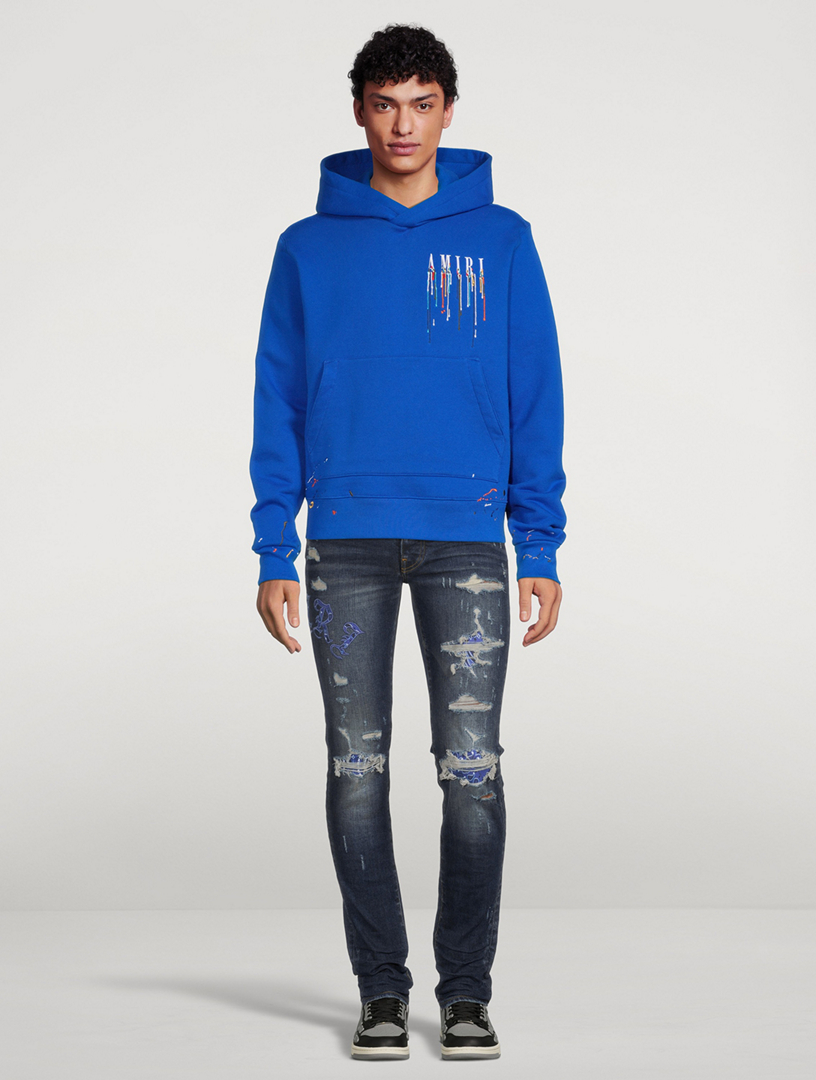 Amiri Paint Drip Logo Cotton Hoodie, Men's, City of Toronto