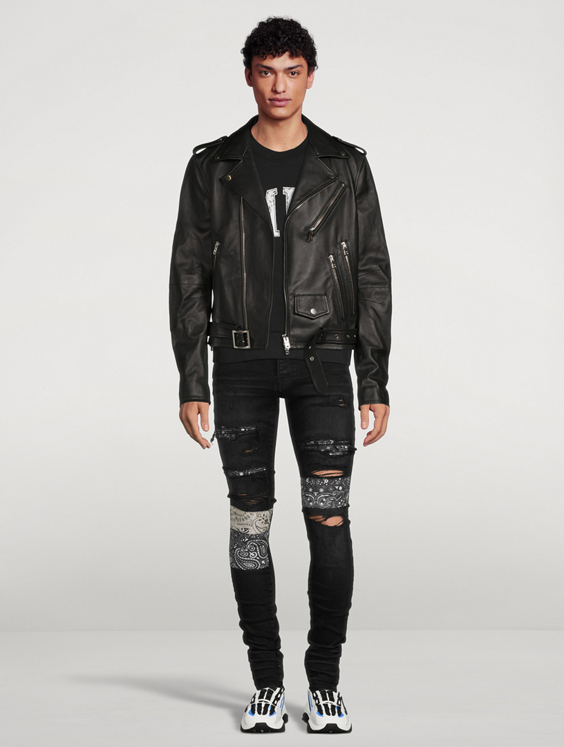 Amiri leather deals biker jacket