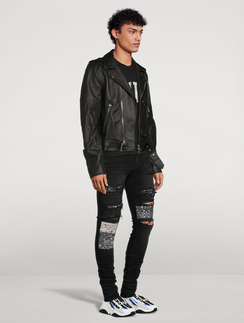 Amiri leather biker outlet jacket