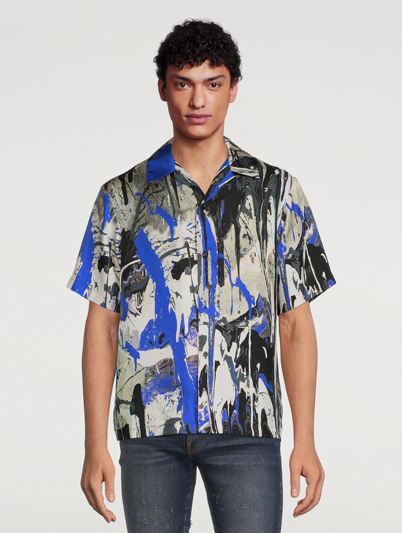 Amiri Fleck Amiri Bowling Shirt Shirts 600051229blk main image 1