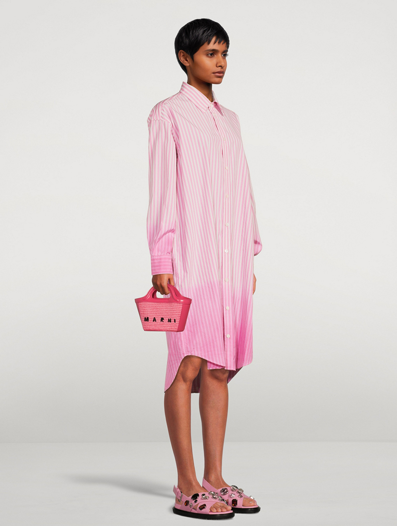 【MARNI】TROPICALIA MICRO BAG MARNI Tropicalia micro embroidered leather-trimmed raffia