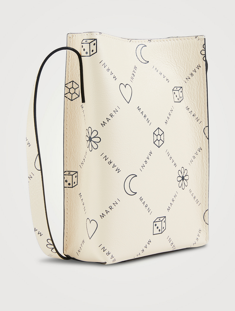 MARNI Nano Museo Leather Tote Bag In Logo Print | Holt Renfrew