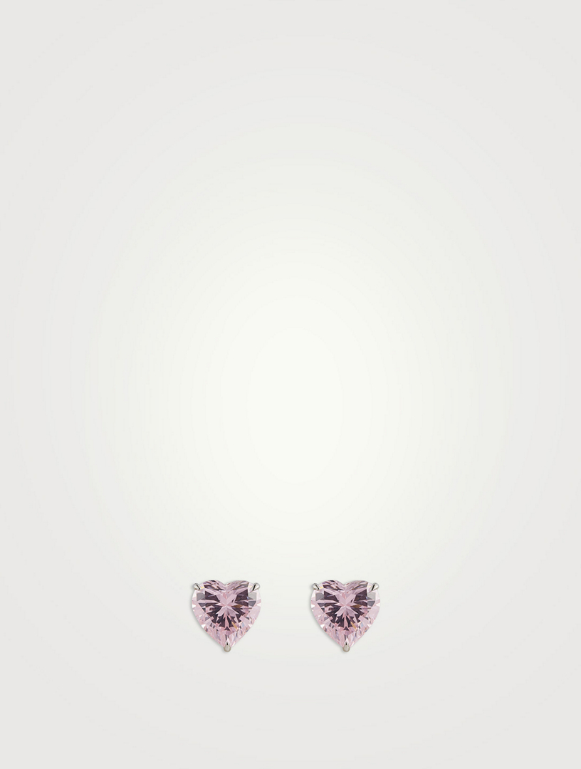 9K White Gold Camden Heart Stud Earrings