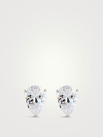 9K White Gold Cecile Pear Stud Earrings