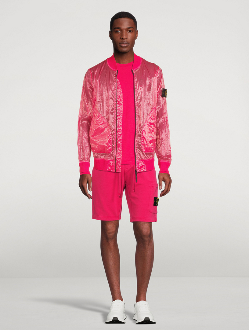 Pink stone island hot sale bomber jacket