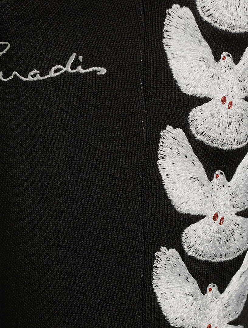 Cotton-Blend Track Pants With Embroidery