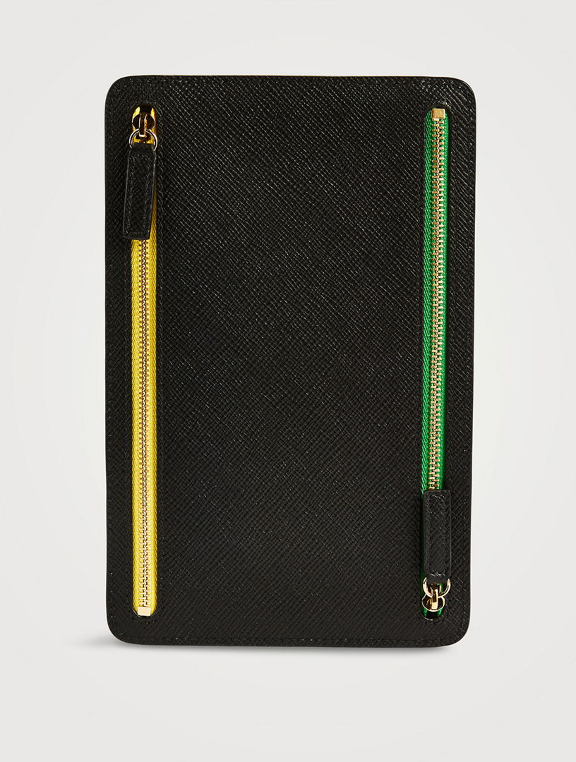 Panama Leather Multi-Zip Travel Wallet