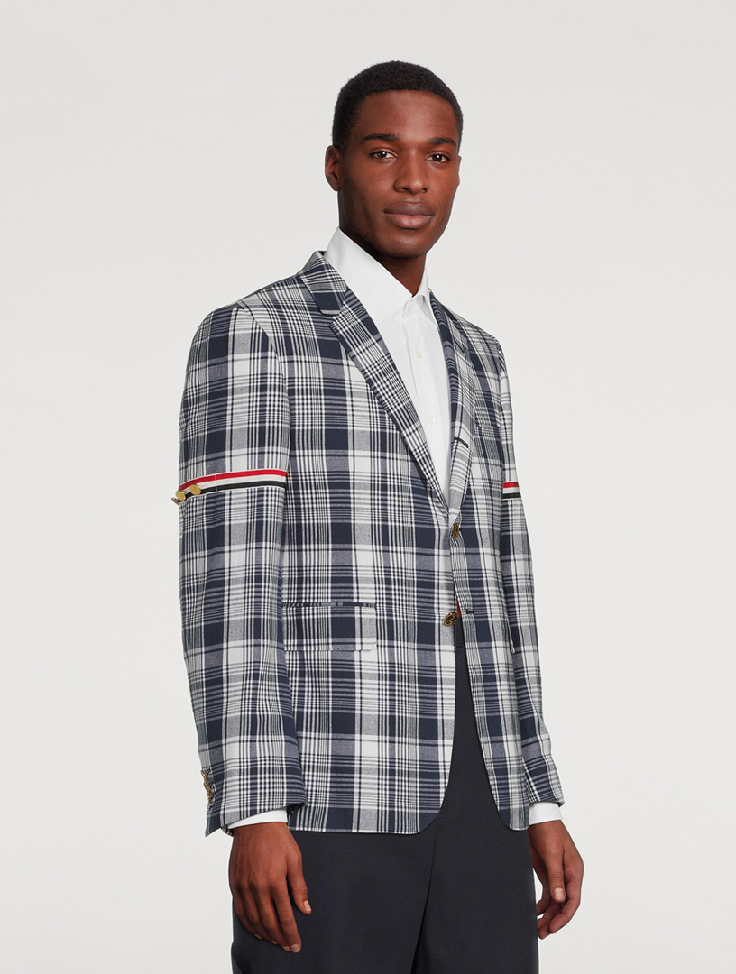 Hairline Madras Check Jacket With Armband