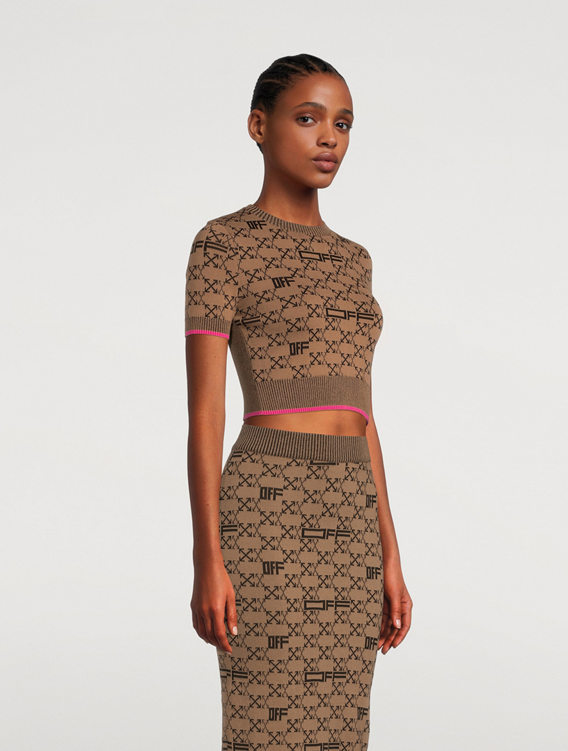 Monogram Cropped Sweater