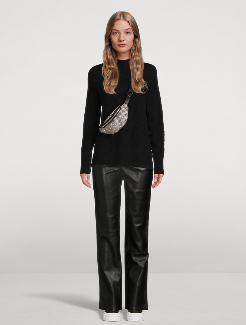 Faux Leather Straight Trousers