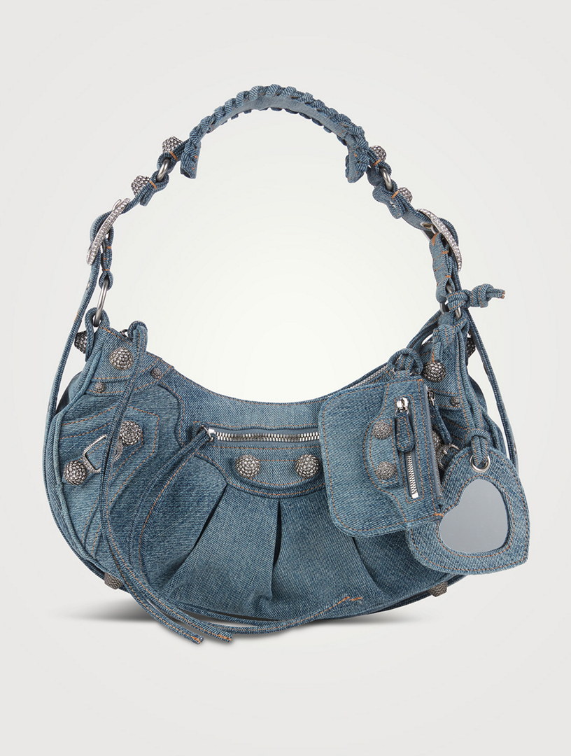 BALENCIAGA Small Le Cagole Denim Shoulder Bag | Holt Renfrew