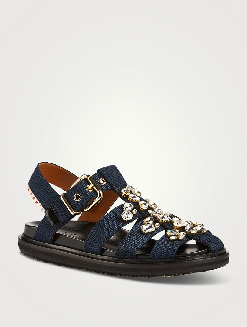 【MARNI】Fisherman Leather Sandals Black 19525758_43632544_322.jpg