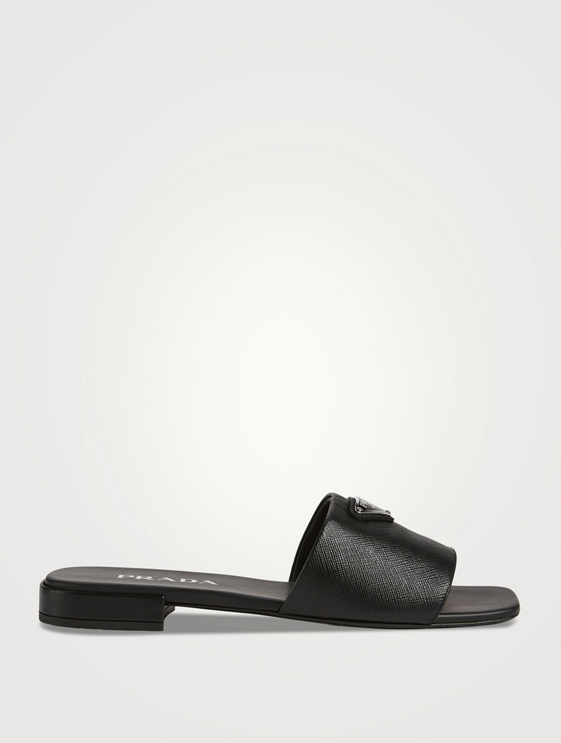 PRADA Leather Slide Sandals | Holt Renfrew