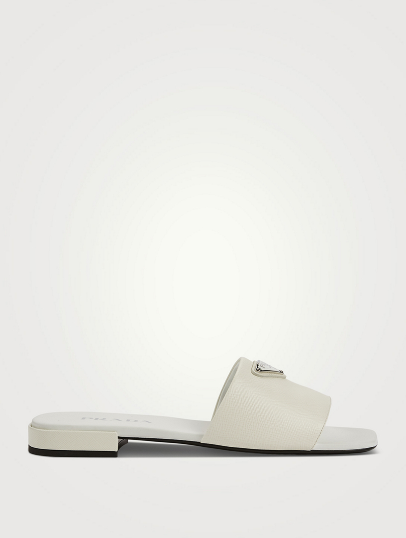 Leather Slide Sandals