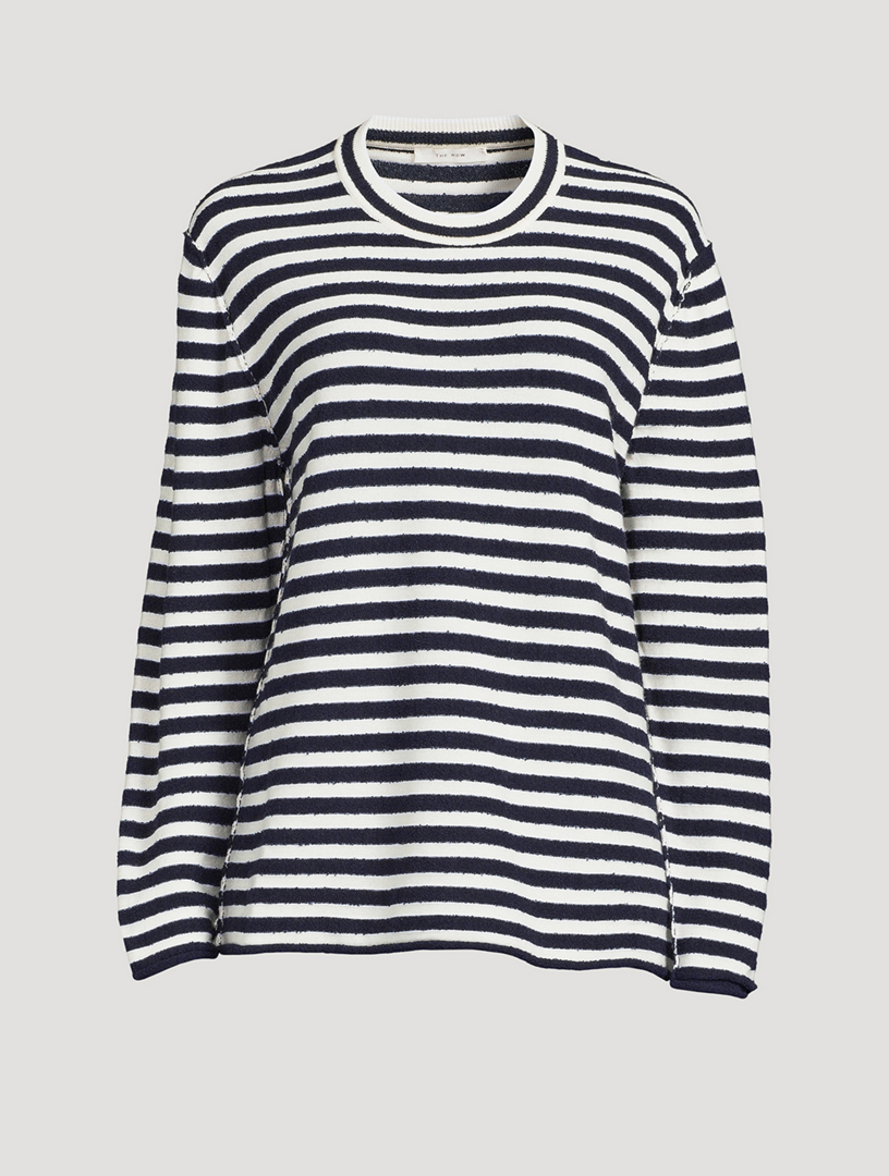 Giusti Cashmere And Cotton Striped Knit Sweater