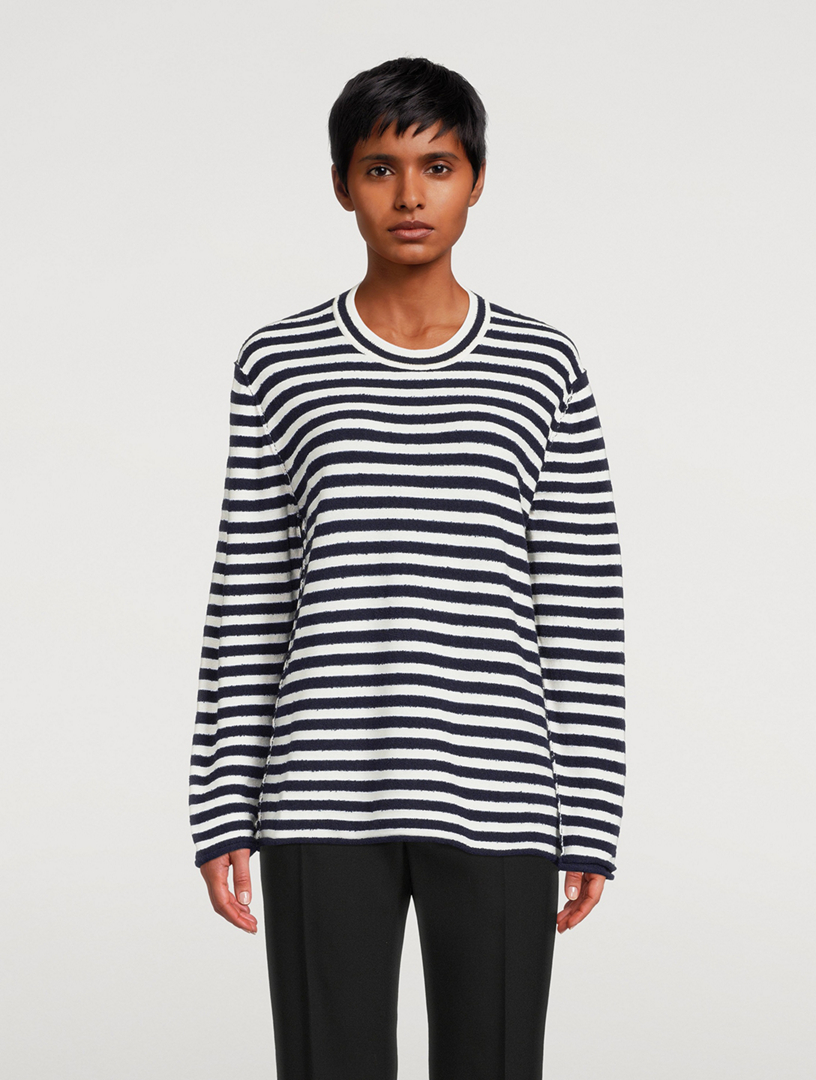 Giusti Cashmere And Cotton Striped Knit Sweater