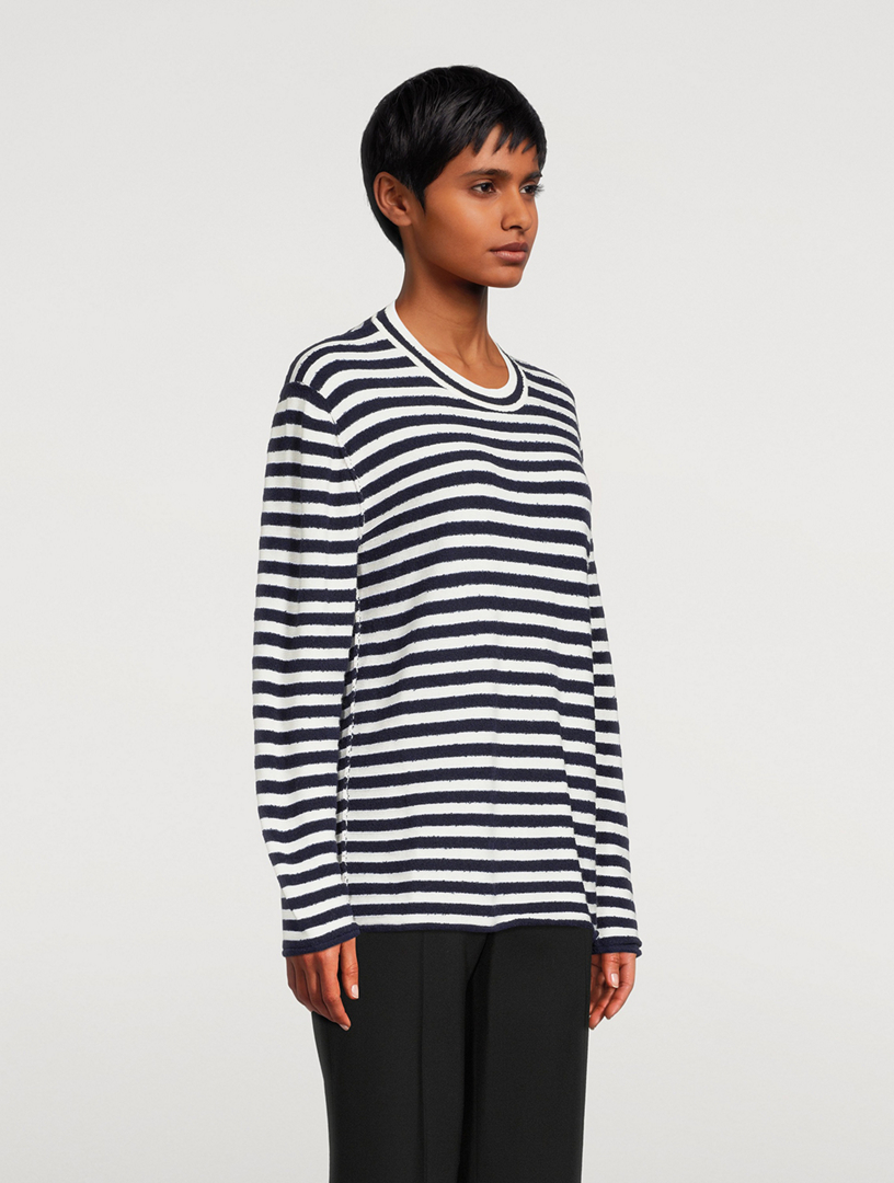 Giusti Cashmere And Cotton Striped Knit Sweater