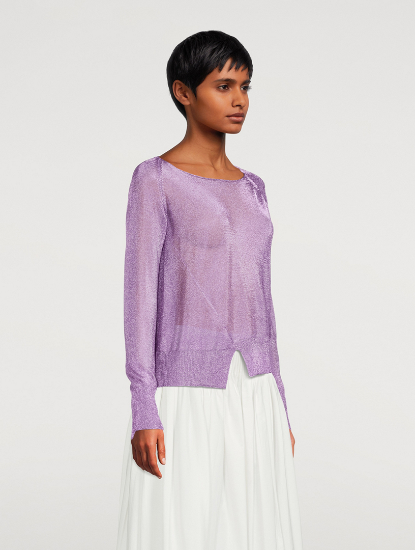 long sleeve yoko sheer knit top