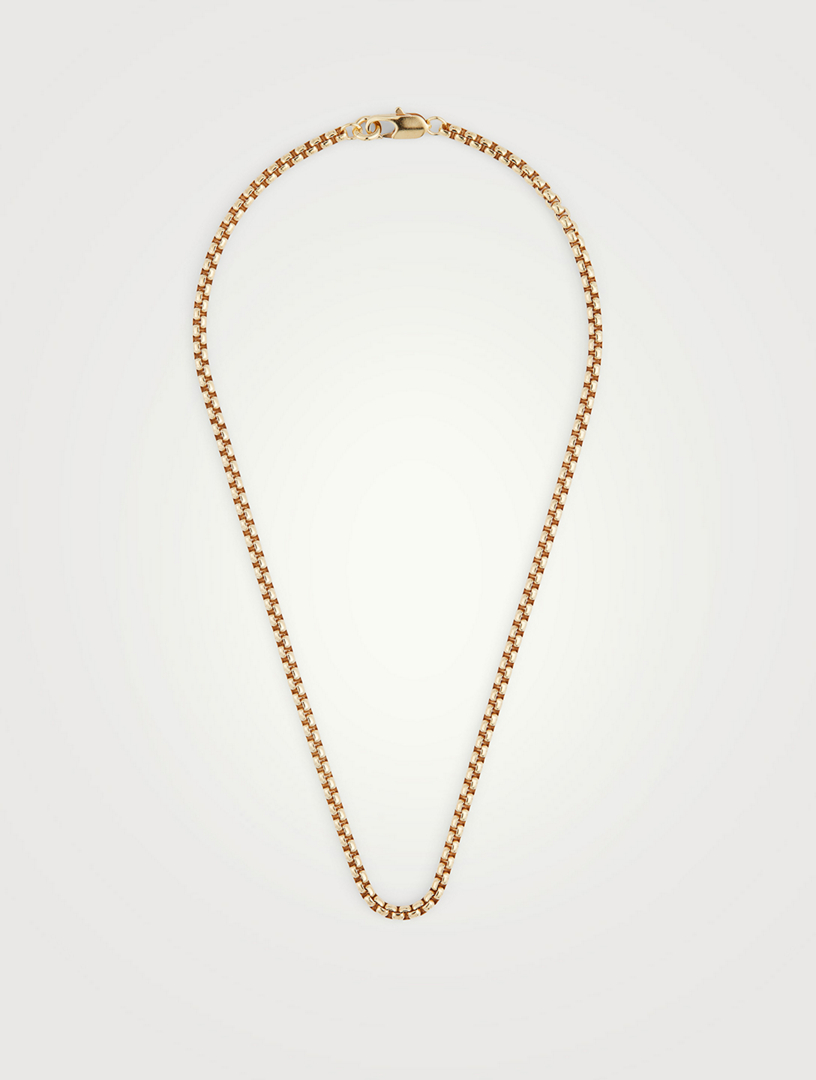Inch 14K Gold Plated Box Chain Necklace
