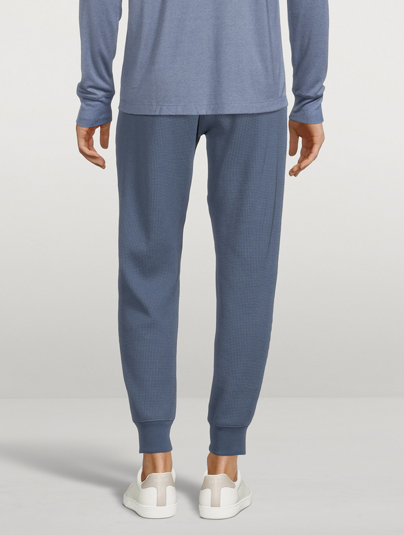 Cotton Waffle-Knit Jogger Pants