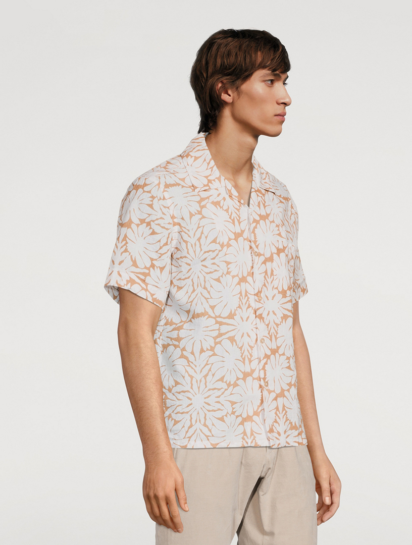 Linen And Cotton Printed Shirt