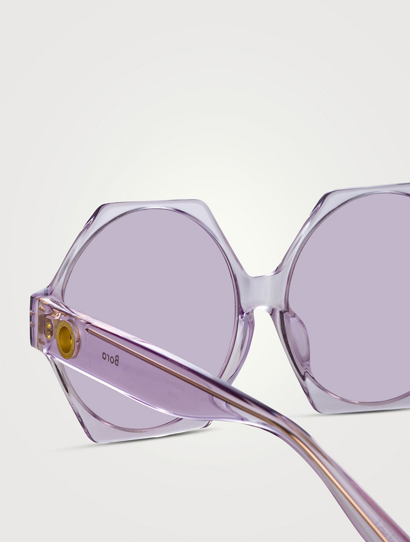 LINDA FARROW Bora Hexagonal Sunglasses | Holt Renfrew