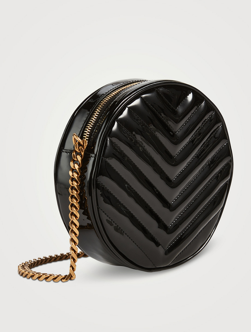 Vinyle Patent Leather Round Crossbody Bag