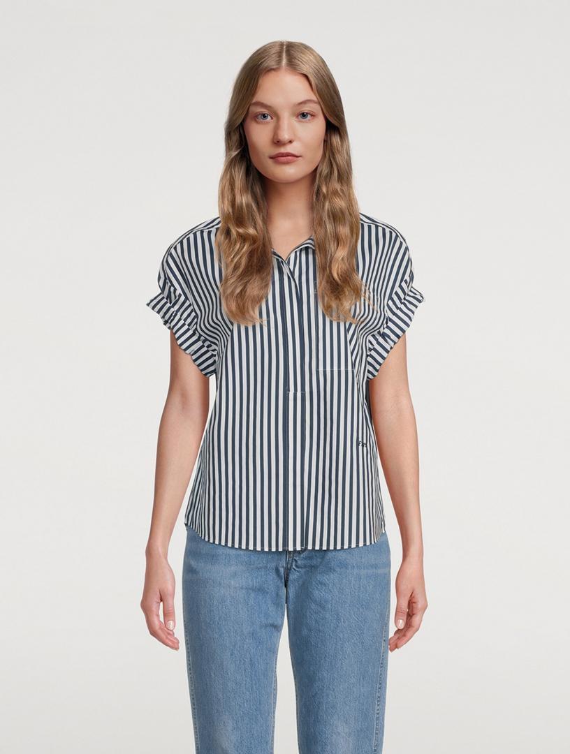 Sheila Pocket Shirt Stripe Print