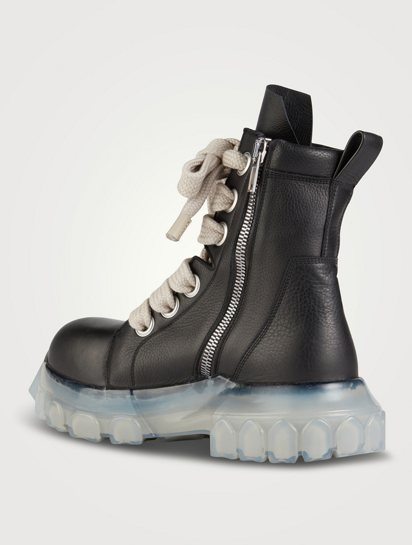 RICK OWENS Jumbo Lace Leather Tractor Boots | Holt Renfrew