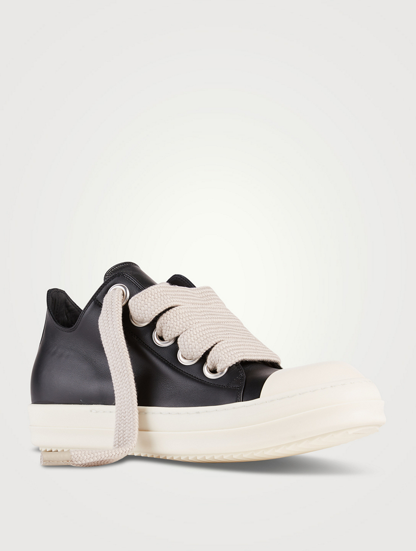 RICK OWENS Fogachine Leather Sneakers With Jumbo Laces | Holt Renfrew