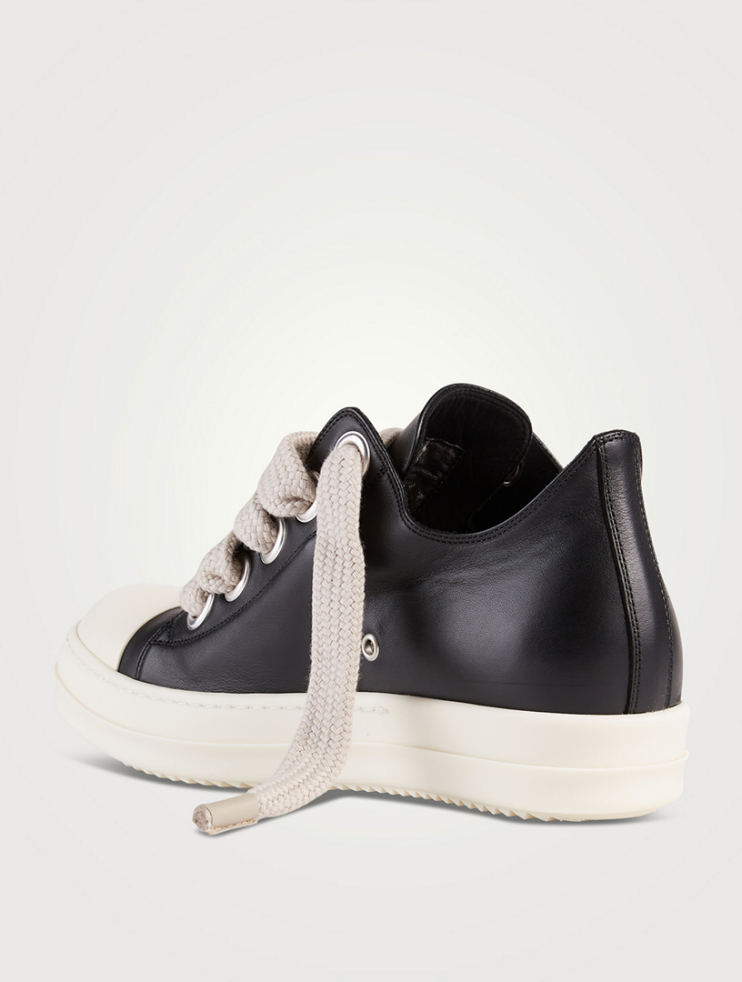 RICK OWENS Fogachine Leather Sneakers With Jumbo Laces