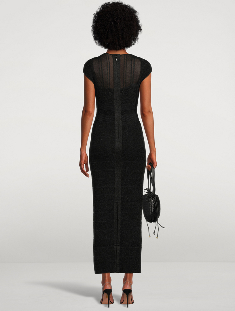 Textured Sheer Bustier Gown
