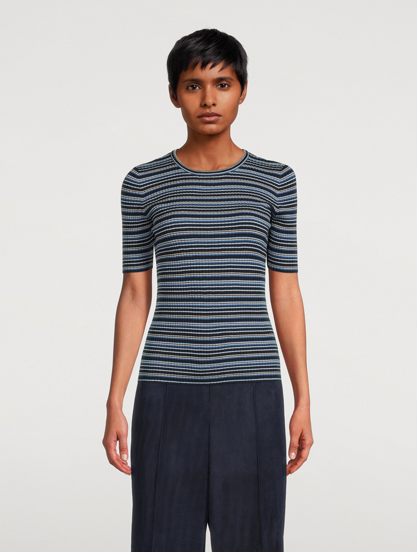 Stripe Jacquard Wool Sweater