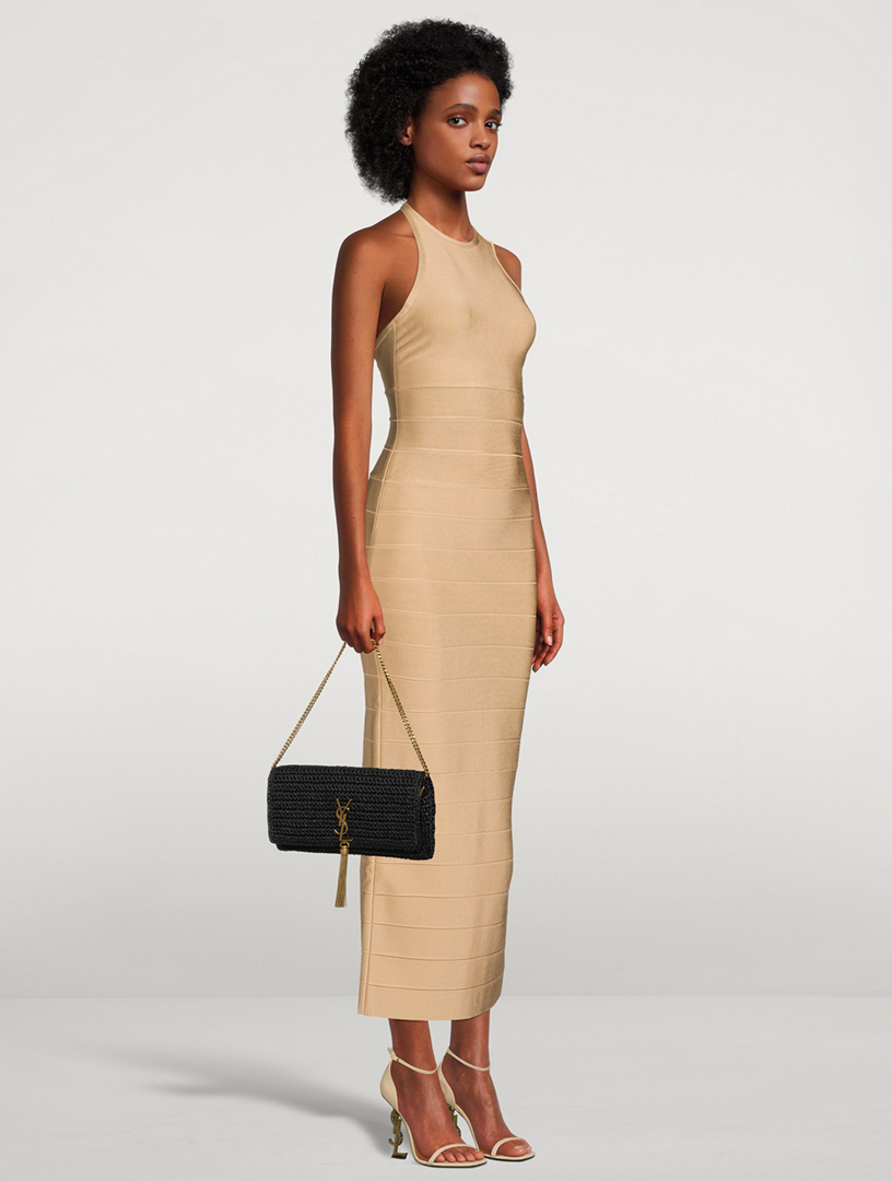 herve leger dress beige Hervé Léger White Bandage Midi Dress