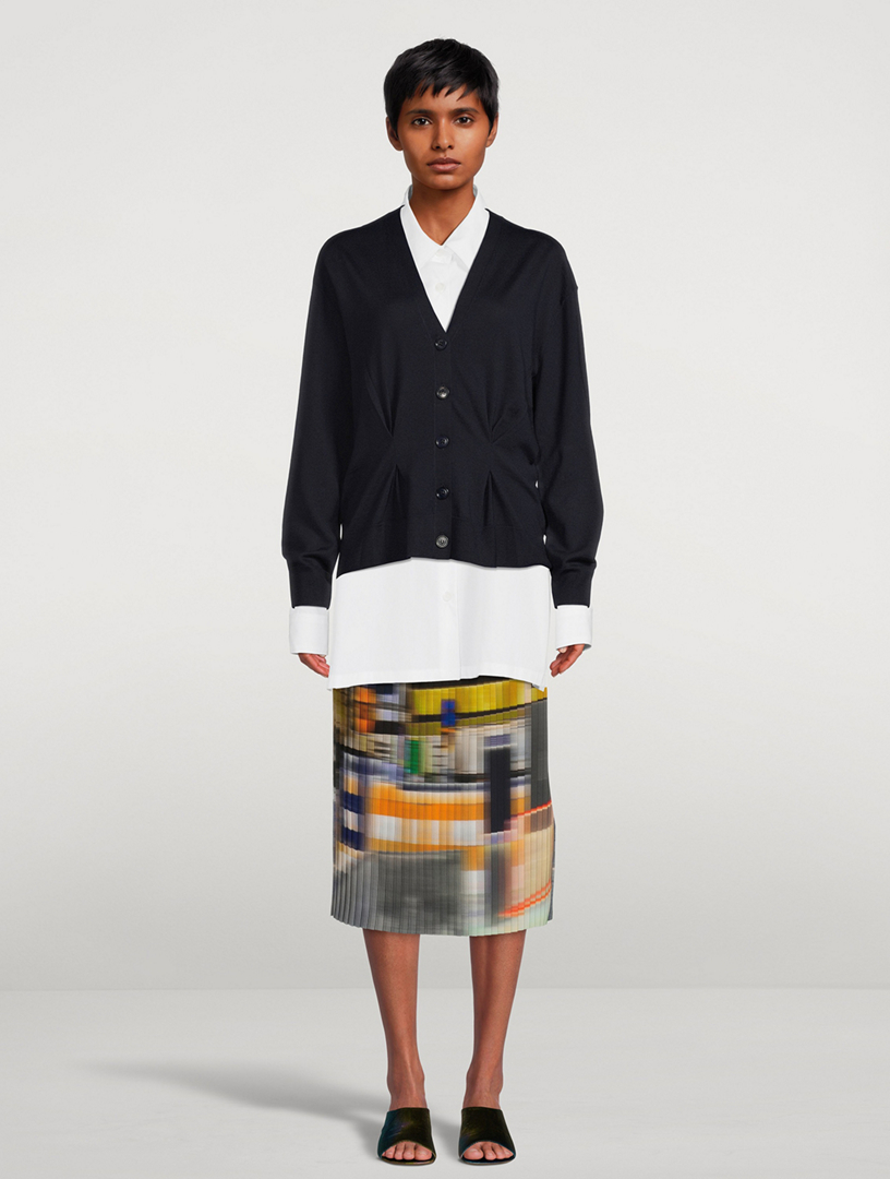 Sarean Printed Pleated Midi Skirt