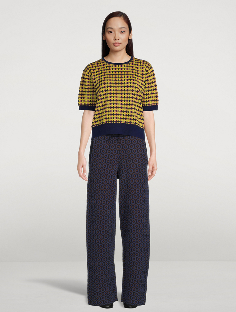 DRIES VAN NOTEN Jaleena Short-Sleeve Jacquard Sweater | Holt Renfrew