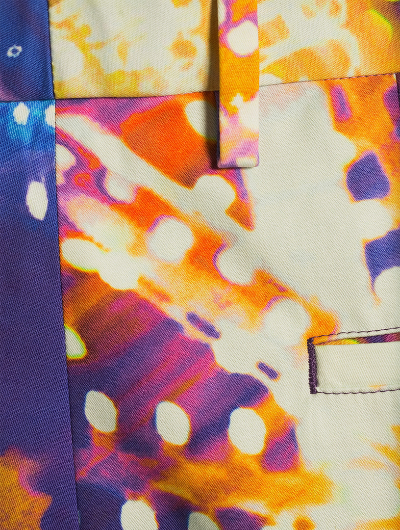 Cotton Stretch Pants Light Print