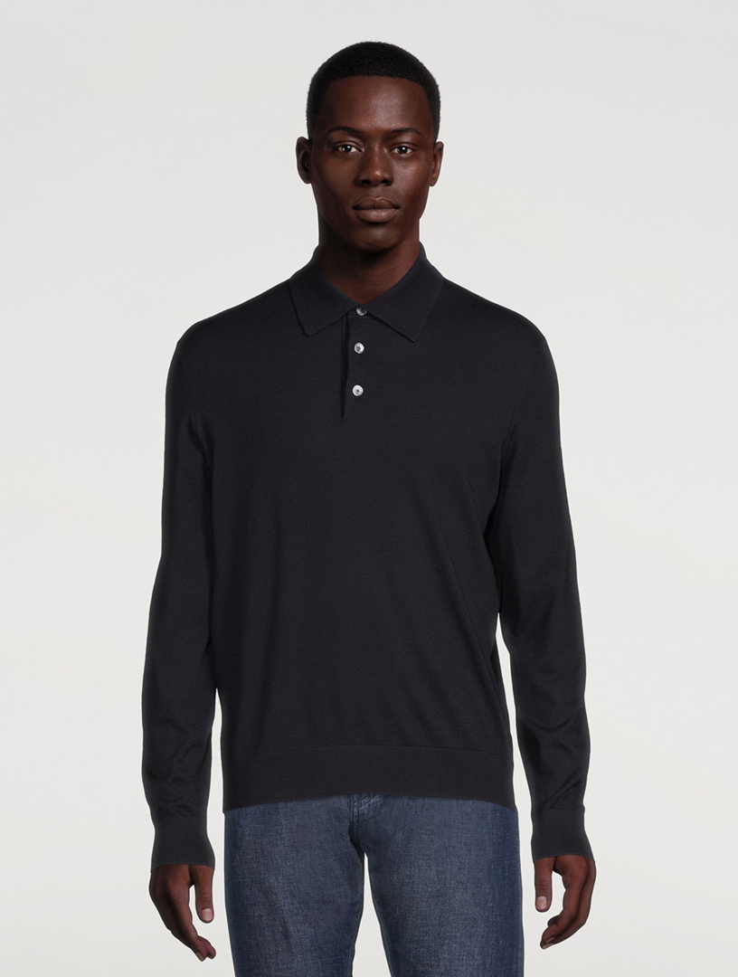 Cotton And Cashmere Polo Sweater