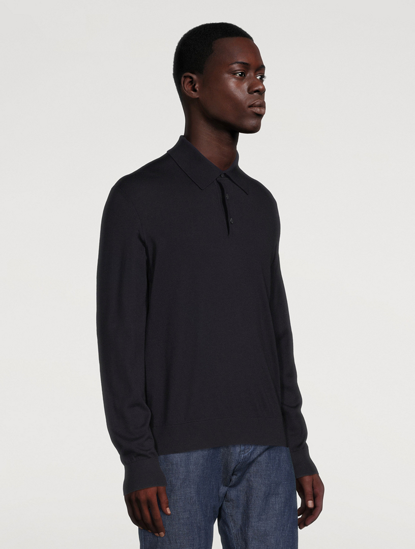 Cotton And Cashmere Polo Sweater