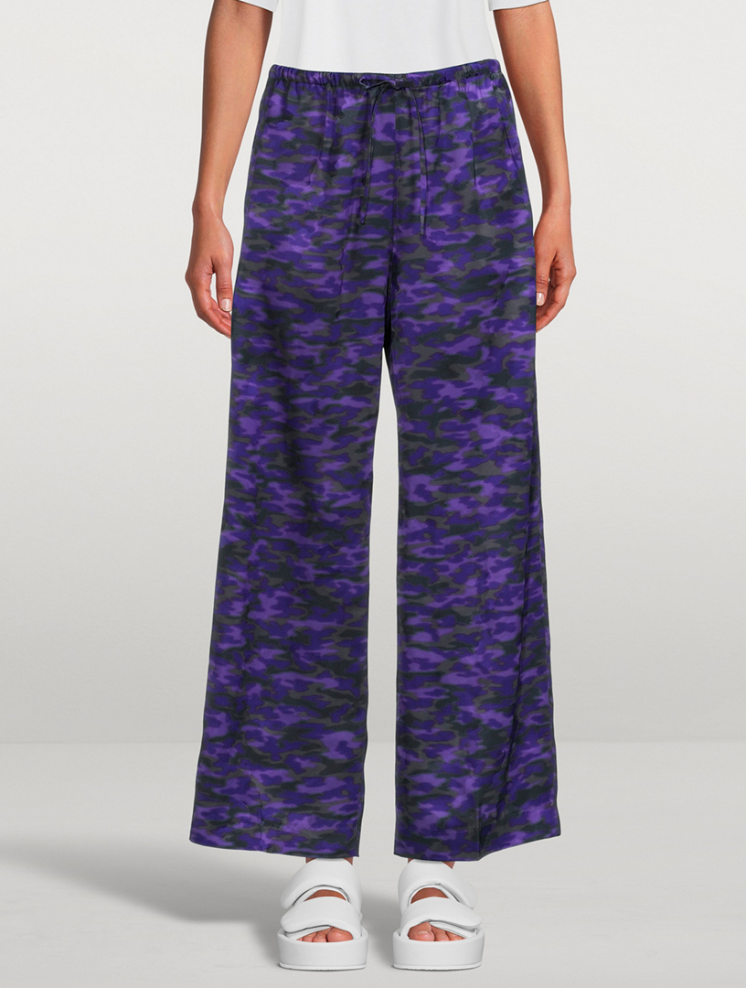 Puvis Wide-Leg Pants Camo Print